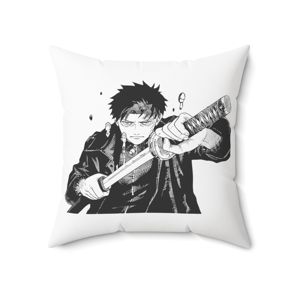 Flame of the Warrior Kagurabachi Throw Pillow - alternate angle 5, merchandise