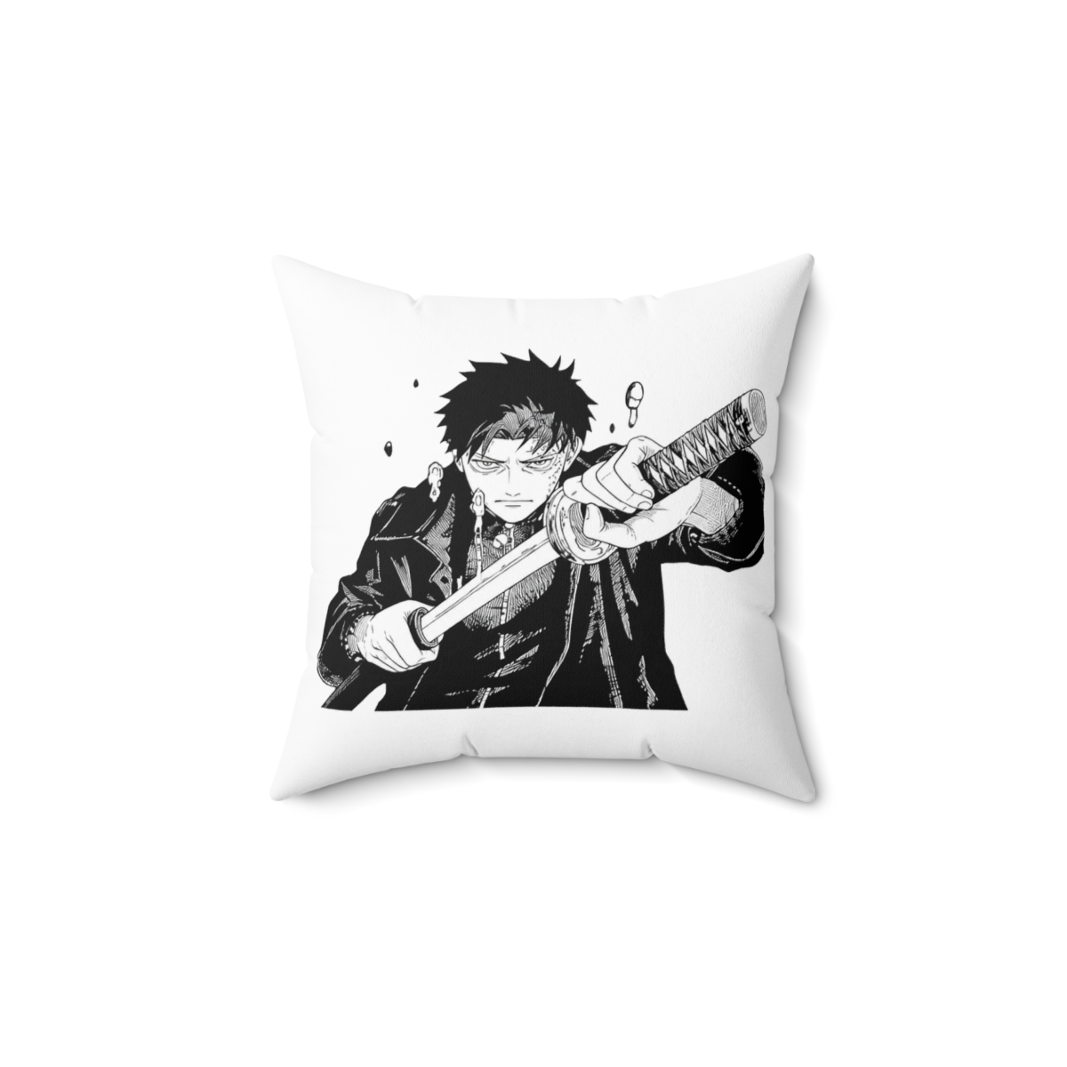 Flame of the Warrior Kagurabachi Throw Pillow - alternate angle 1, merchandise