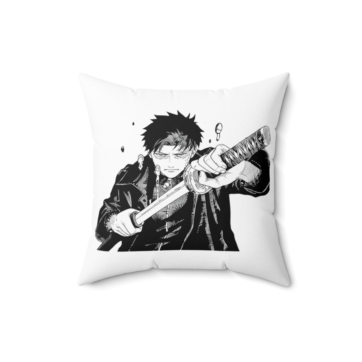 Flame of the Warrior Kagurabachi Throw Pillow - alternate angle 2, merchandise