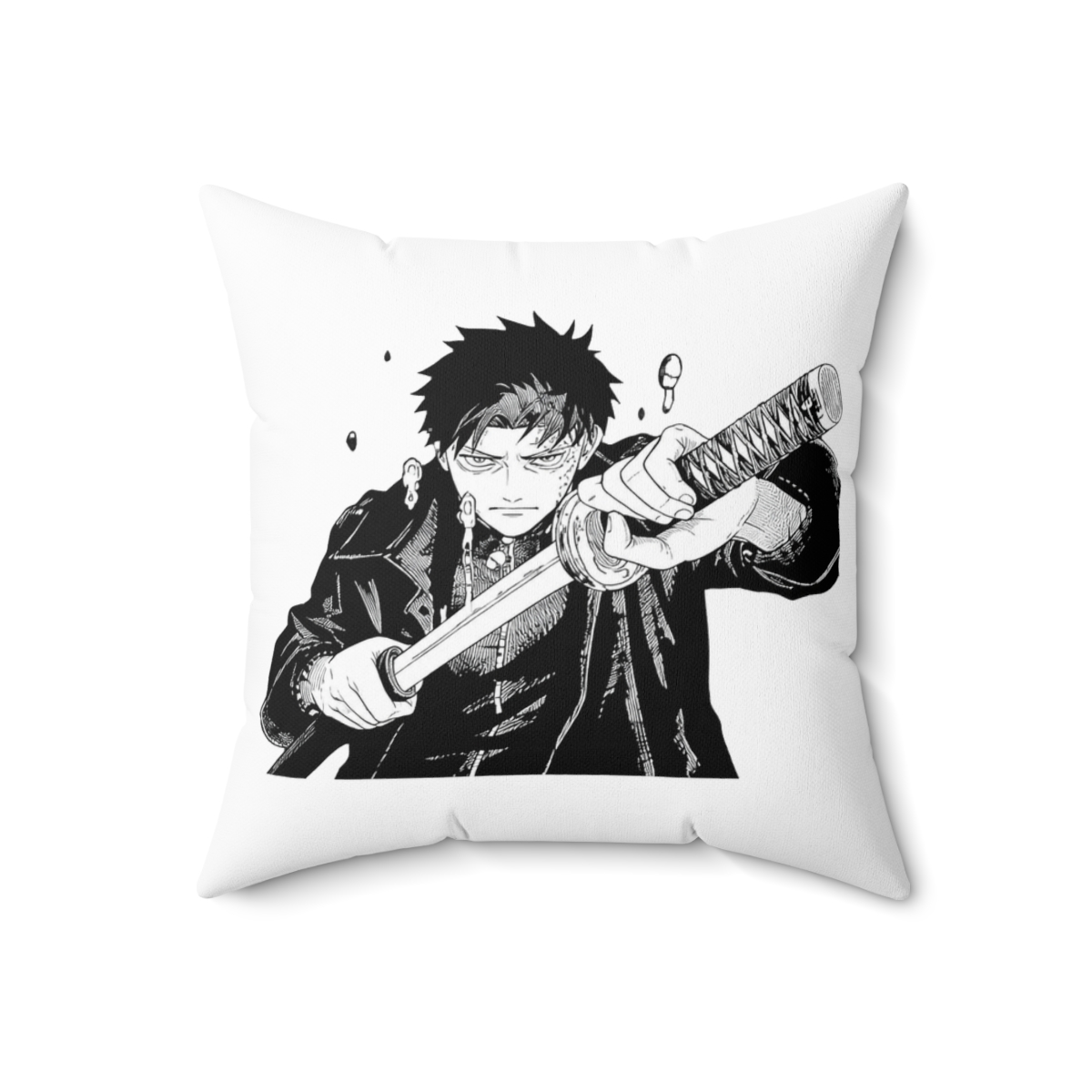 Flame of the Warrior Kagurabachi Throw Pillow - alternate angle 3, merchandise